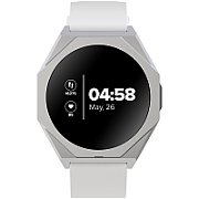 Smart watch Realtek 8762DK LCD 1.3'' LTPS 360X360px, G+F 1+gesture 192KB Li-ion polymer battery 3.7v 280mAh,Silver aluminum alloy case middle frame+plastic bottom case+white silicone strap+silver strap buckle host:45.4*42.4*9.6mm Strap:260*20mm 40.7_1