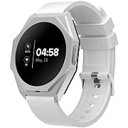 Smart watch Realtek 8762DK LCD 1.3'' LTPS 360X360px, G+F 1+gesture 192KB Li-ion polymer battery 3.7v 280mAh,Silver aluminum alloy case middle frame+plastic bottom case+white silicone strap+silver strap buckle host:45.4*42.4*9.6mm Strap:260*20mm 40.7_2