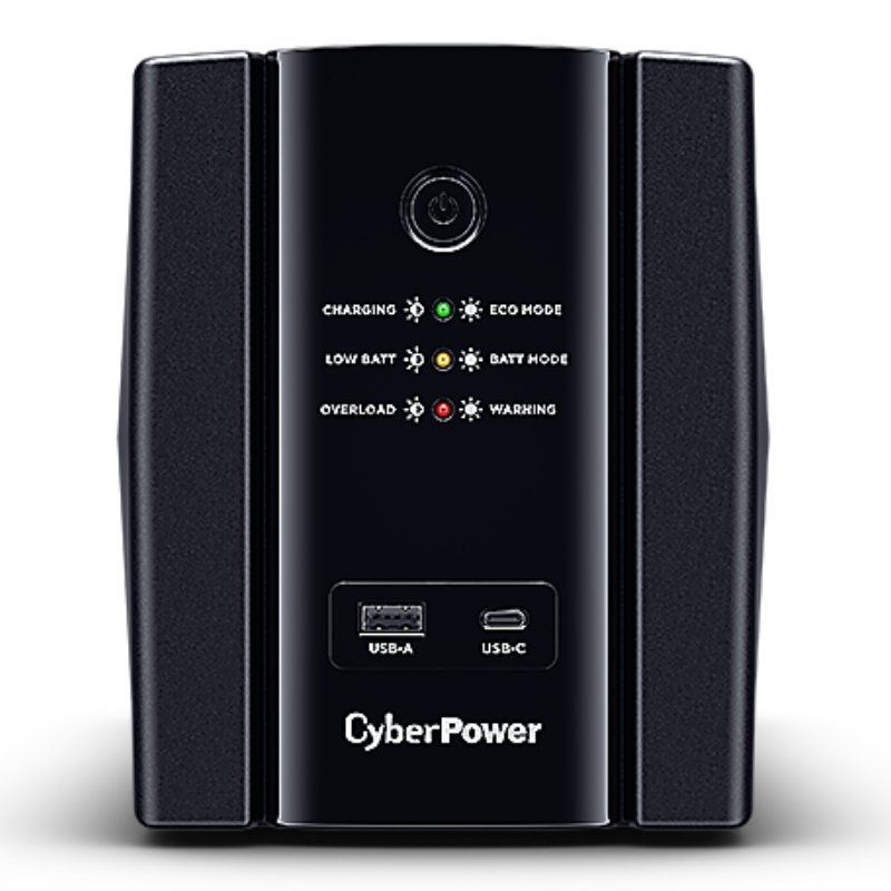 UPS CYBER POWER Line Int. cu management,  LED,  2200VA/ 1320W, AVR, 4xsocket Shucko, indic. status cu LED, 2 x baterie 12 V/9Ah, Backup 60 - 90 min, incarc. 8h, con. USB, combo RJ45, charg.: USB-A / USB-C, GreenP,  UT2200EG  (include TV 10lei)