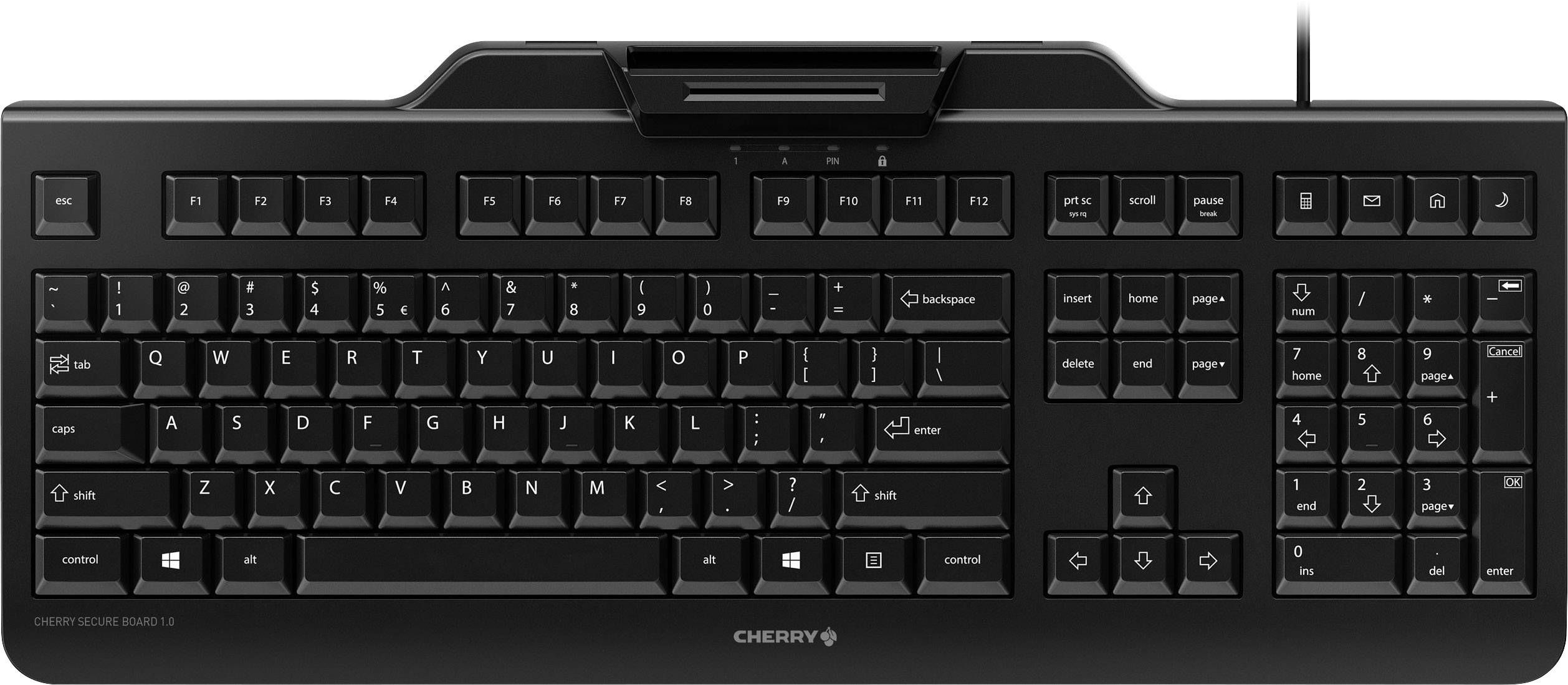 Cherry Keyboard SECURE BOARD 1.0 [DE] bk Klasse-2 Leser_1