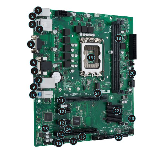 MB H610 S1700 MATX/PRO H610M-C D4-CSM ASUS_2