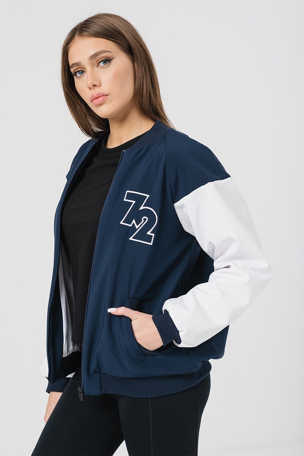 W JACHETA BOMBER   NAVY S_1