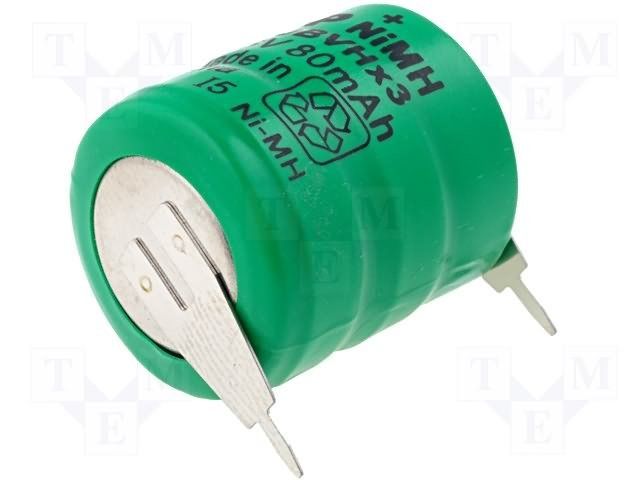 Battery Ni-MH Back-up 3.6V 80 mAh with terminals for soldering
- 18 x 16mm
Packaging: bulk 1 pc.