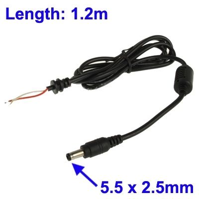 DC power cable for Toshiba notebook/laptop with 5.5x2.5mm plug 1.2m 90W
Packaging: bulk 1 pc.