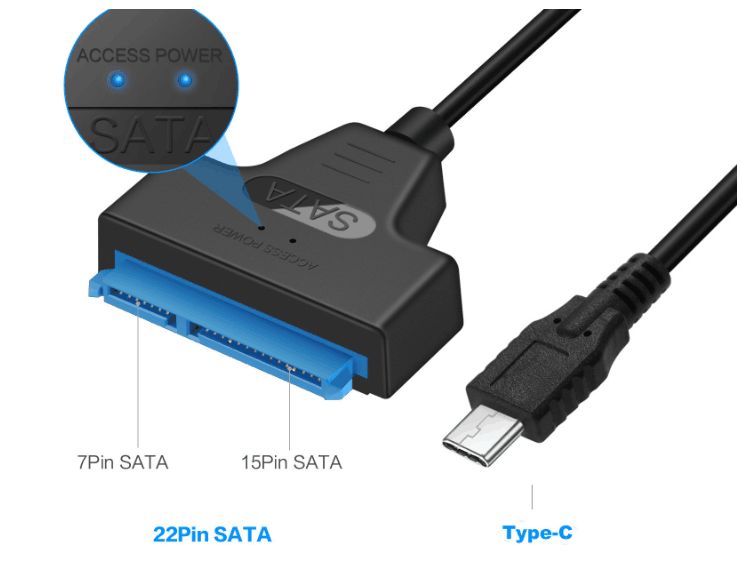 USB 3.1 (type C, type C) to SATA 22pin converter
- Plug & Play
- can be used with 2.5" HDD and SSDs
- up to 6TB
Packaging: blister 1 pc.