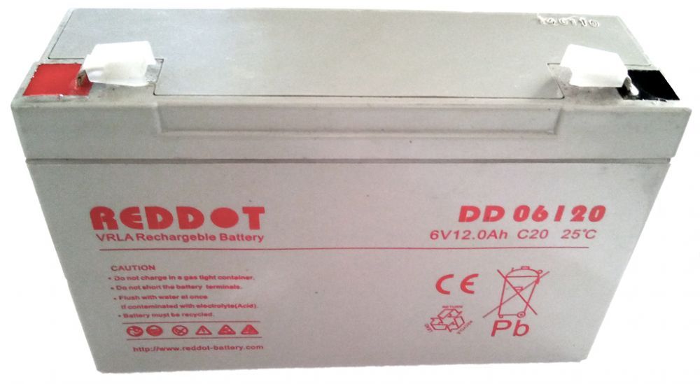 RedDot 6V 12Ah lead-acid battery (Faston 187 - 6.4mm)
- dimensions: 151mm x 51mm x 94mm
Packaging: bulk 1 pc.