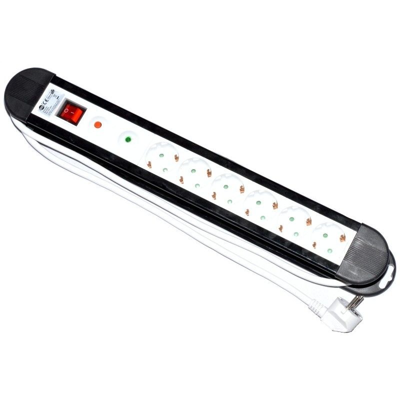 Extension cable with overvoltage and overheating protection 5m 6xCEE 7/3
- protection for children
- max power: 3500W
- conductor: copper 1.5mm²
- approval: EC
Packaging: bulk 1 pc.