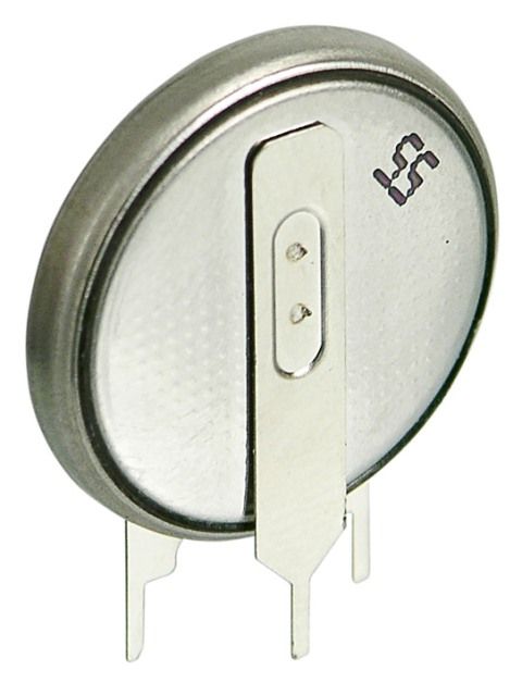 Lithium button battery CR2032 vertical version with print terminals
Packaging: bulk 1 pc.