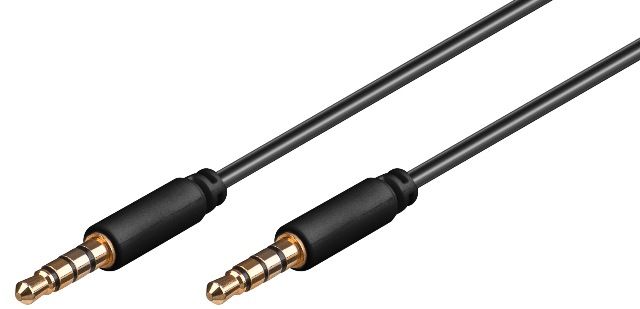 Audio cable 1.5m 4-pin 3.5mm male stereo jack to 4-pin 3.5mm male stereo jack, gold-plated contacts
- for Apple iPhone, iPad and iPod
Packaging: bulk 1 pc.
