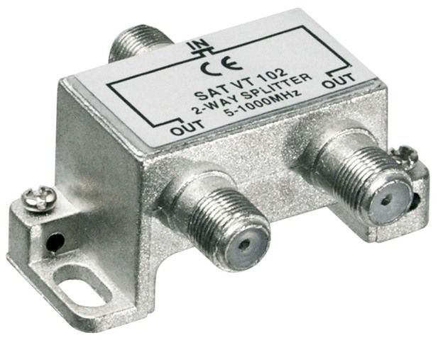 Indoor CATV splitter, 2 outputs, 5-1000MHz
Packaging: bulk 1 pc.
