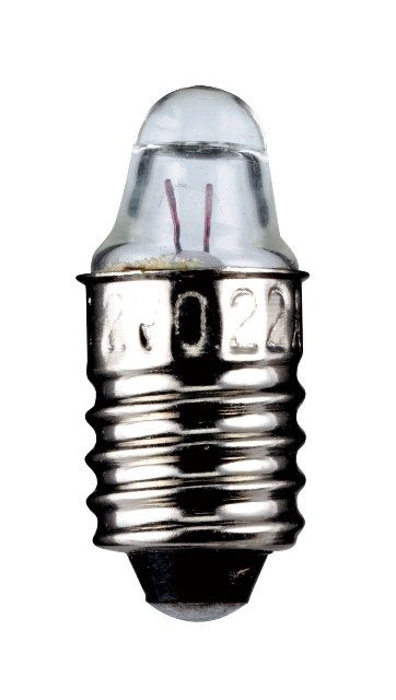 E10 2.2V 0.25A bulb with lens
Packaging: bulk 1 pc.