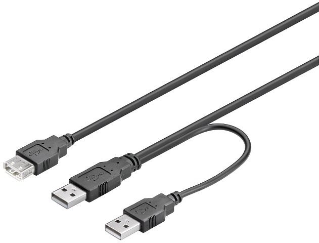 USB 2.0 cable 0.3m 2 x A male to A female, black
Packaging: bulk 1 pc.