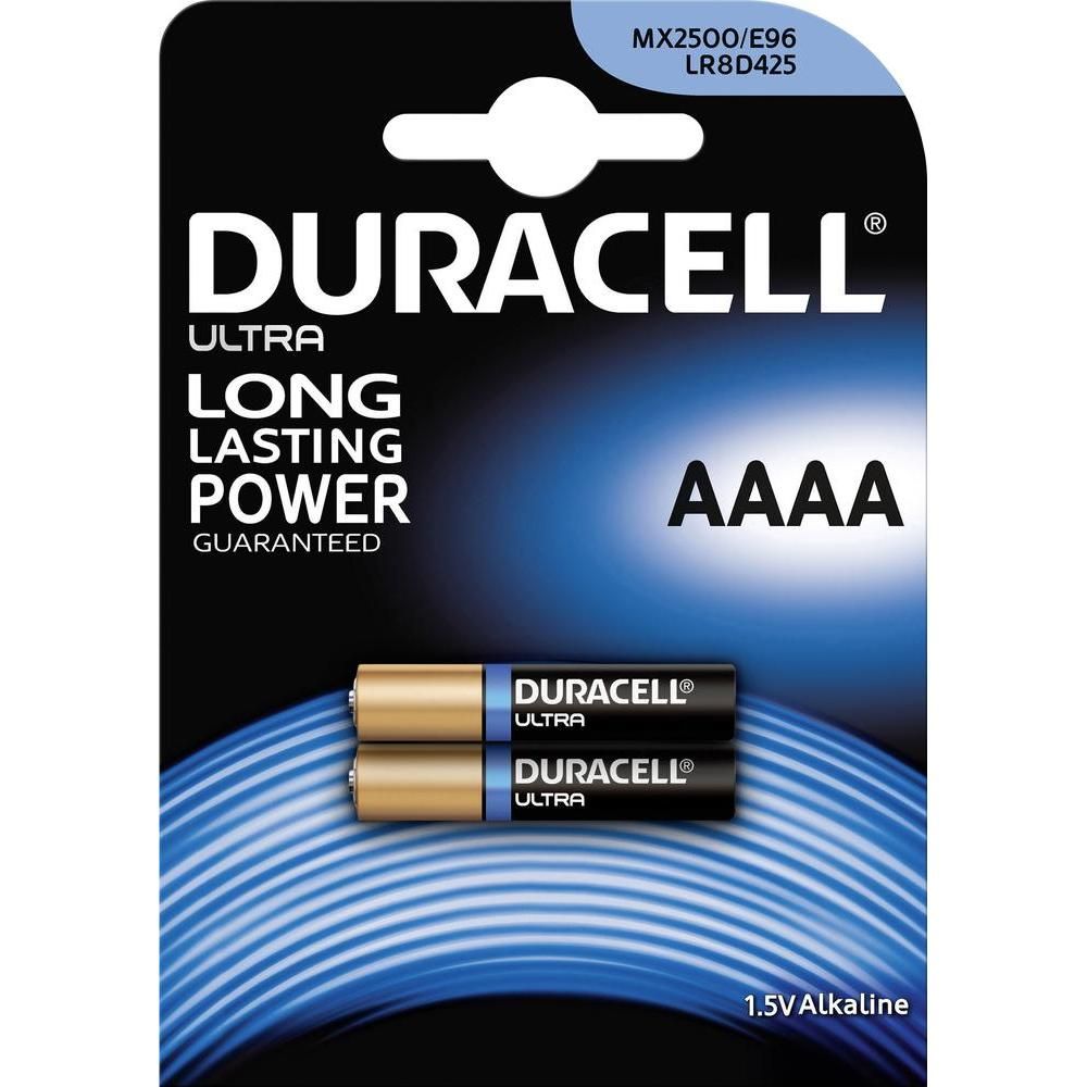 Ultra alkaline battery AAAA 1.5V MX2500 Duracell
Packaging: blister 2 pcs.
