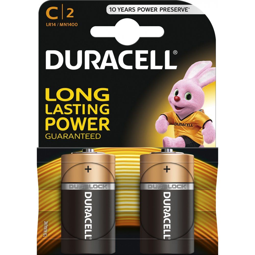 Baby alkaline battery (C, R14) 1.5V MN1400 Duracell Basic
Packaging: blister 2 pcs.