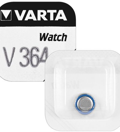 Silver oxide button battery V364/SR60 AG1 1.55V 17mAh Varta
  - dimensions: 6.8 x 2.15mm
Packaging: blister 1 pc.