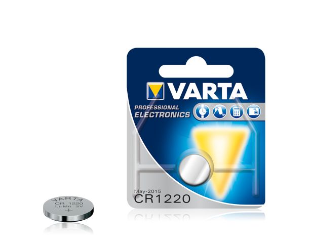 Lithium button battery 6220 CR1220 3V 35mAh Varta
Packaging: blister 1 pc.