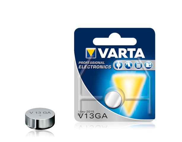 Alkaline button battery 1.5V 125mAh 4276 V13GA LR44 AG13 Varta
Packaging: blister 1 pc.