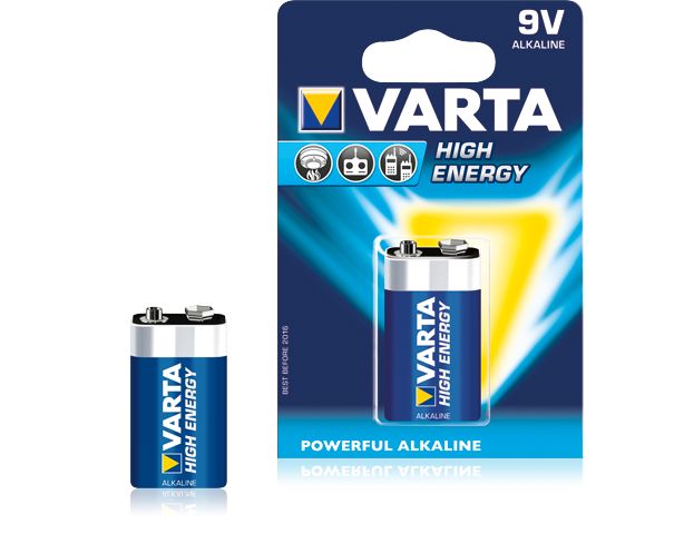 Alkaline battery 6LR61 (9V) 4922 Varta High Energy
Packaging: blister 1 pc.