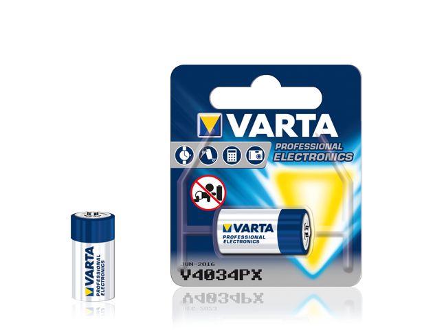 Alkaline battery 6V 100mA V4034 PX 4LR44 Varta
Packaging: blister 1 pc.