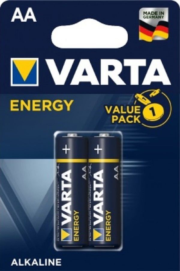 Alkaline battery Mignon (AA, R6) 1.5V 4106 Varta Energy
Packaging: blister 2 pcs.