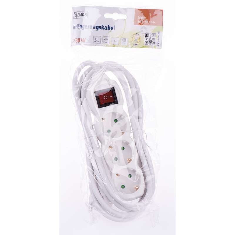 Extension 2m 3xCEE 7/7, white, switch
- protection for children
- max power: 2300W
- conductor: copper 1.0mm²
- approval: EC
Packaging: bulk 1 pc.