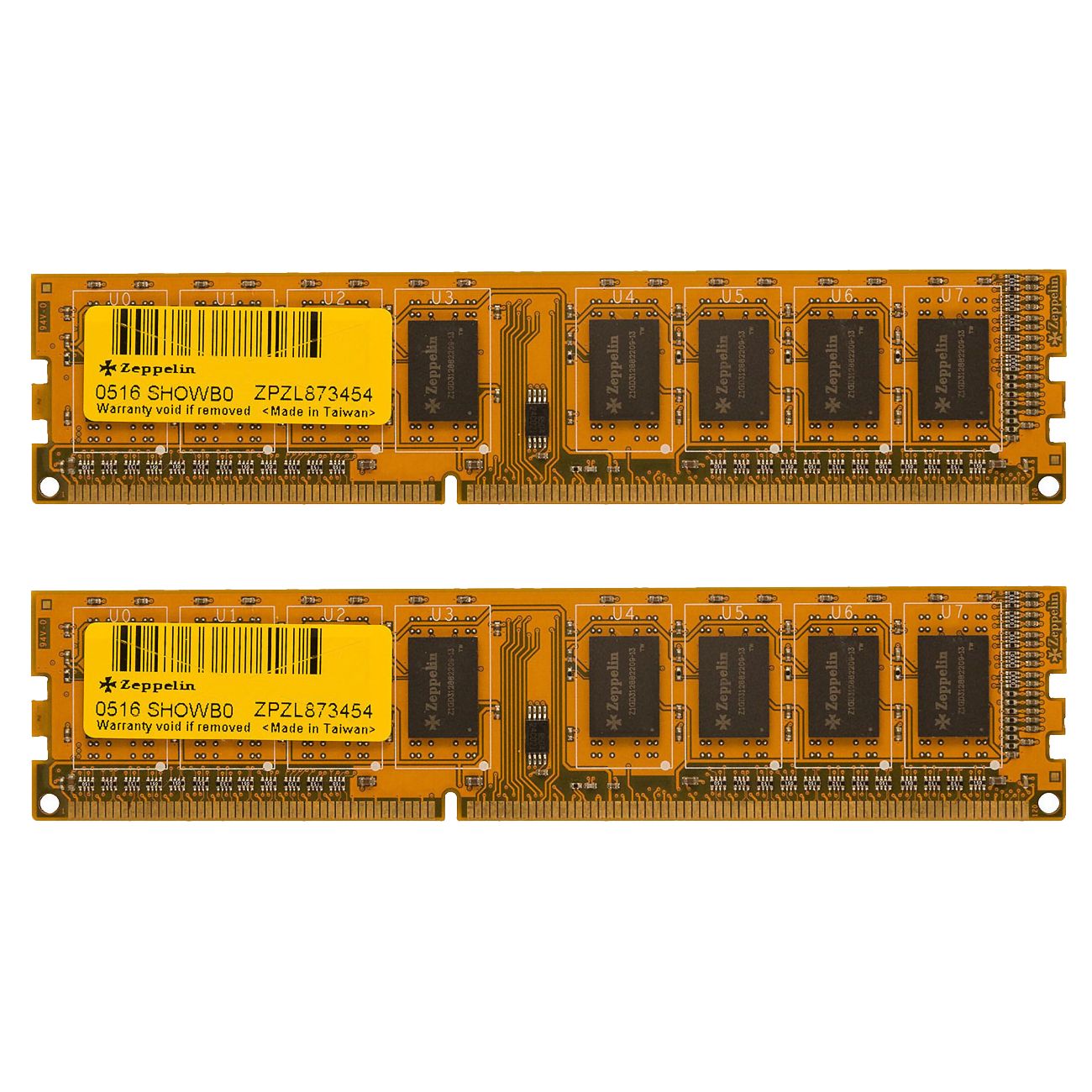Memorie Zeppelin 16 GB DDR4 2133 MHz CL15, kit 2 x 8 GB, Negru-galben
