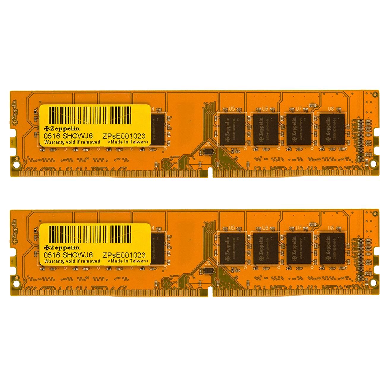 Memorie Zeppelin 8 GB DDR4 2133 MHz CL15, kit 2 x 4 GB, Galben