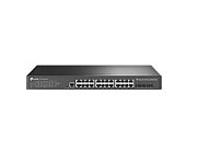 Switch TP-Link TL-SG3428X-UPS, Jetstream, managed L2+, 24× 10/100/1000 Mbps RJ45, 4× 10G SFP, 1× RJ45 Console Port, 1× Micro-USB Console Port, UPS power supply, Fanless, Rack Mountable, Switching Capacity 128 Gbps, Packet Forwarding Rate 95.23 Mpps._1