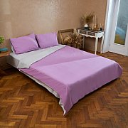 King Size bed set, 2 colors design, made of 100% cotton, density 144TC. Product dimensions: 2 pillow covers 50x70 cm, duvet cover sheet 200x220 cm, flat sheet 220x240 cm._2