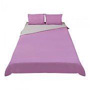 King Size bed set, 2 colors design, made of 100% cotton, density 144TC. Product dimensions: 2 pillow covers 50x70 cm, duvet cover sheet 200x220 cm, flat sheet 220x240 cm._3