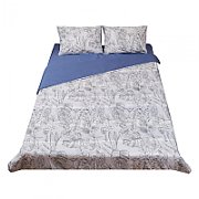 King Size bed set, printed, made of 100% cotton, density 132TC. Product dimensions: 2 pillow covers 50x70 cm, duvet cover sheet 200x220 cm, flat sheet 220x240 cm._2