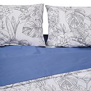 King Size bed set, printed, made of 100% cotton, density 132TC. Product dimensions: 2 pillow covers 50x70 cm, duvet cover sheet 200x220 cm, flat sheet 220x240 cm._4