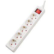PRELUNGITOR SPACER, Schuko x 5, conectare prin Schuko (T), cablu 3 m, 16 A, max. 3500W, protectie supratensiune, protectie copii, alb, 