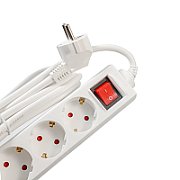 PRELUNGITOR SPACER, Schuko x 5, conectare prin Schuko (T), cablu 3 m, 16 A, max. 3500W, protectie supratensiune, protectie copii, alb, 
