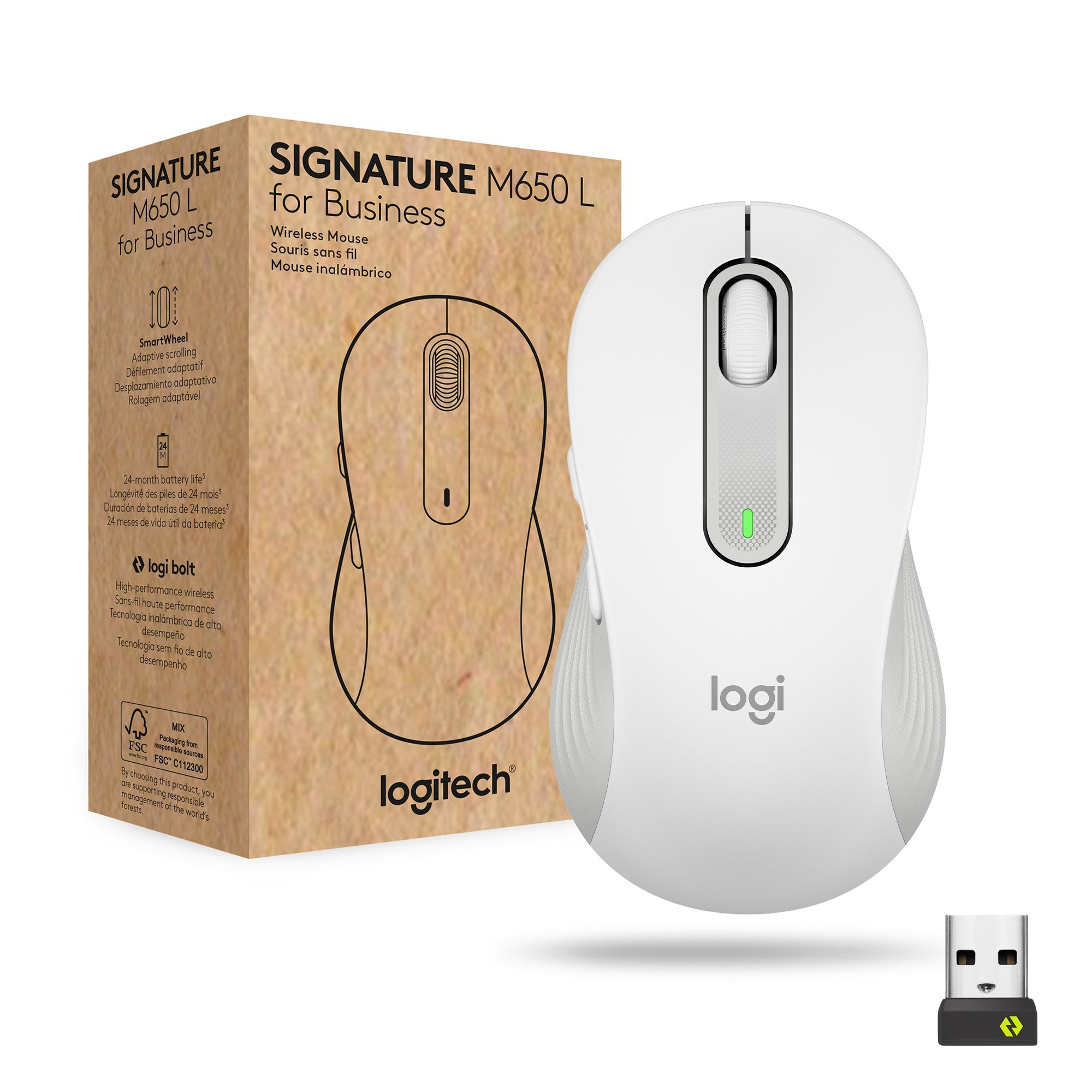 LOGITECH Signature M650 L Wireless Mouse for Business - OFF-WHITE - BT - EMEA - M650 L B2B_1