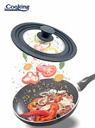 CAPAC STICLA CU MARGINE DIN SILICON AJUSTABILA PE 3 DIMENSIUNI 22/24/26 CM. GRI, COOKING BY HEINNER_1