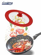 CAPAC STICLA CU MARGINE DIN SILICON AJUSTABILA PE 3 DIMENSIUNI 16/18/20 CM, ROSU, COOKING BY HEINNER_1