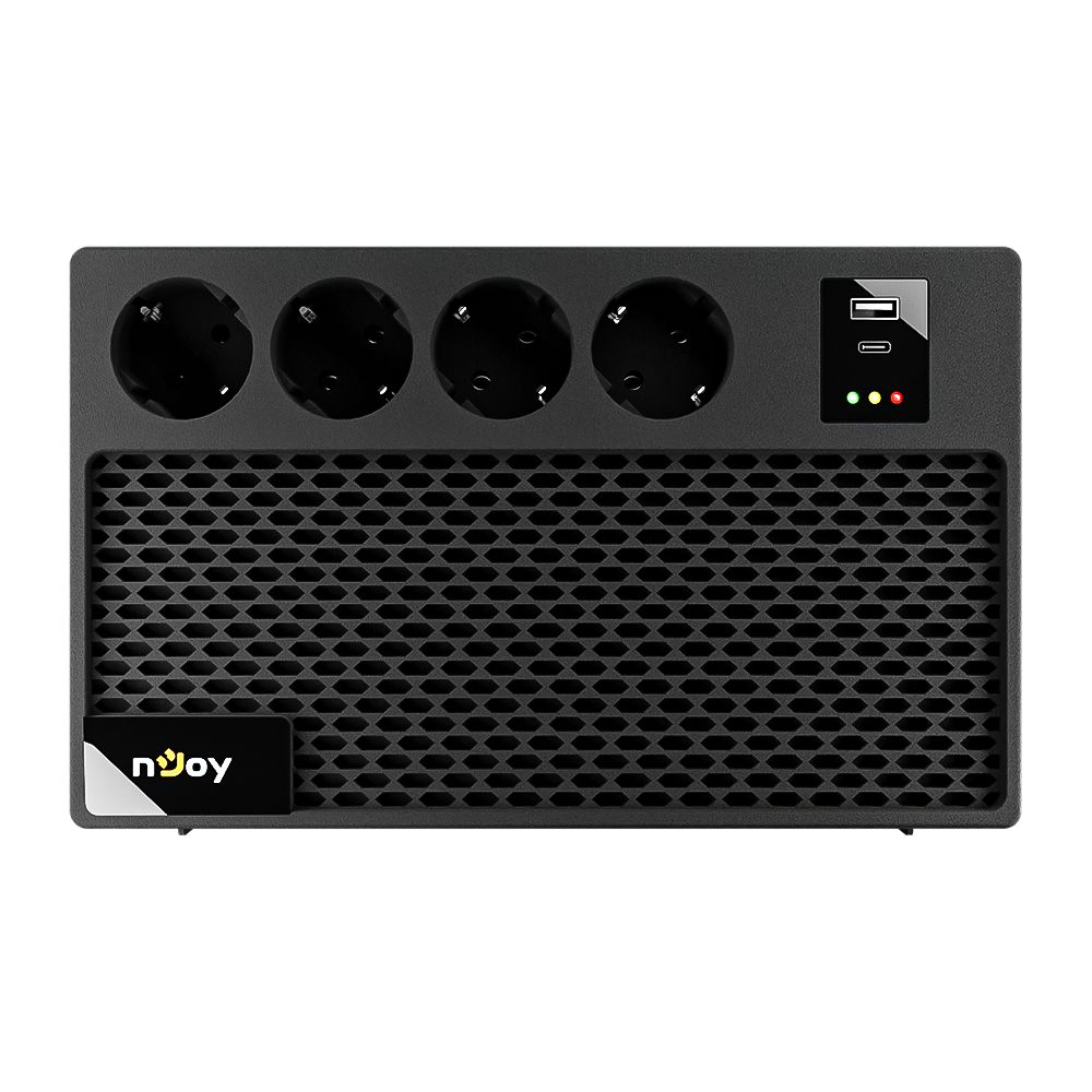 UPS nJoy Renton 650 Plus, 650VA / 360W, 4x prize Schuko conectate la baterie, 1x port incarcare USB Tip C 33W, 1x port de incarcare USB Tip A 18W, fara display LCD, tensiune nominala de intrare 230V  Caracteristici Stabilizator (AVR) de tip Boost and Buck Functie auto-restart la revenirea tensiunii_3