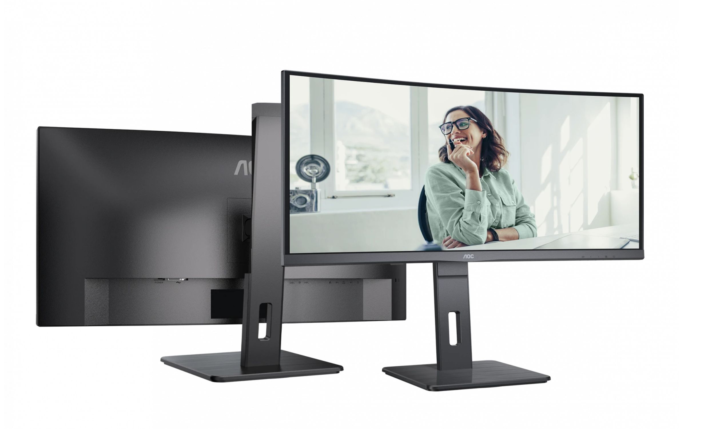 MONITOR AOC CU34P3CV 34 inch, Panel Type: VA, Backlight: WLED, Resolution: 3440 x 1440, Aspect Ratio: 16:9,  Refresh Rate:100Hz, Response time GtG: 4 ms, Brightness: 300 cd/m², Contrast (static): 3000:1, Contrast (dynamic): 50m:1, Viewing angle: 178/178, Color Gamut (NTSC/sRGB/Adobe RGB/DCI-P3)_1