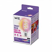 Bec LED RGB inteligent WiZ Connected Filament Clear G95, Wi-Fi, E27, 6.3W (40W), 470 lm, lumina alba si color (2200-6500K), compatibil Google Assistant/Alexa/Siri_1