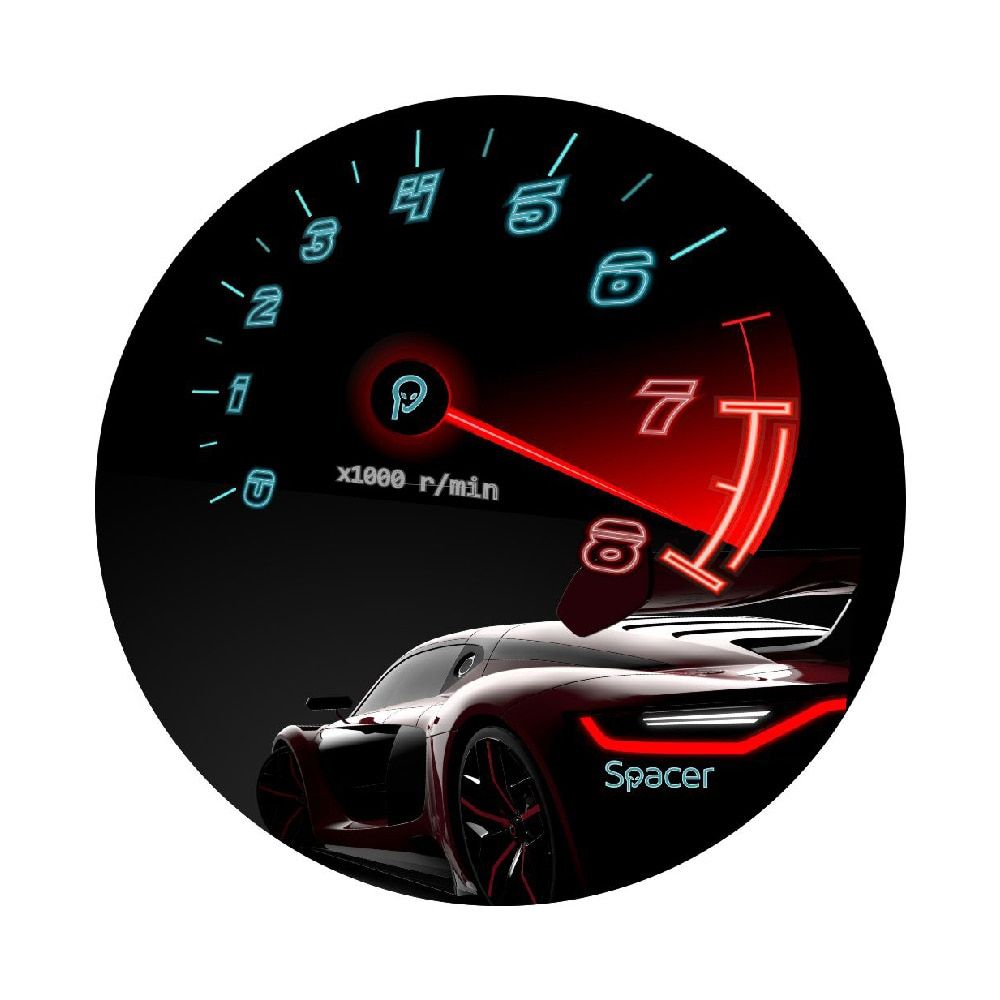 Covor pentru scaun gaming SPACER, protectie parchet, cauciuc si material textil, 1200 x 3mm, rotund, DRAGON 