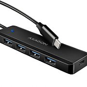 HUE-C1C, 4x USB 3.2 Gen 1, 0.2m, USB Type-C, Negru_2