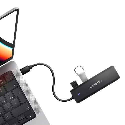 HUE-C1C, 4x USB 3.2 Gen 1, 0.2m, USB Type-C, Negru_3