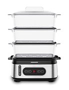 Steamer Heinner OneSteam HSA-D950SS, display LED, trei vase pentru gatire BPA free, capacitate totala gatire: 9L, capacitate rezervor apa: 1.5L, temporizator 60 min, indicator luminos, protectie impotriva functionarii fara apa, spatiu depozitare cablu alimentare, putere: 800- 950W_2