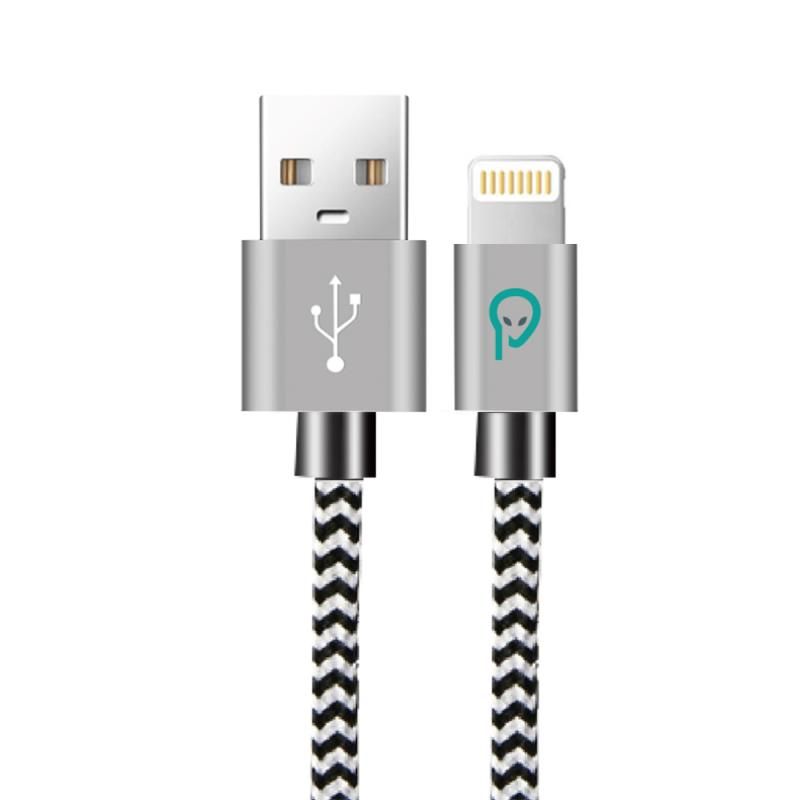 CABLU alimentare si date SPACER, pt. smartphone, USB 2.0 (T) la Lightning (T), pentru Iphone,braided, retail pack, 1.8m, zebra,