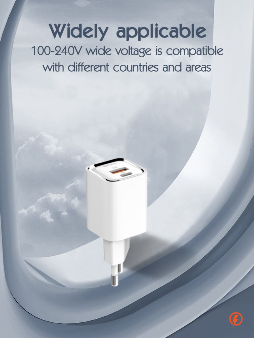 Incarcator retea Serioux,Intrare AC100-240V~ 50/60Hz 0.7A Max,PD Ieșire: 5V-3A, 9V-3A, 12V-2.5A, 15V 2A, 20V=1.5A (30W), QC Ieșire: 5V-3A, 9V-2A, 12V=1.5A (18W), PD+QC=5V=3.6A, Total: 30W Max, Cablu Type-C - Type C 1m inclus_11