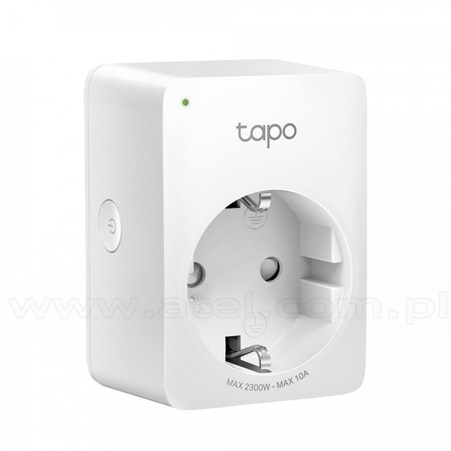TP-LINK TAPO P100M Mini priză Wi-Fi smart, compatibilă cu Matter, WIFI Protocol: IEEE 802.11b/g/n, Bluetooth, 2.4Ghz, Dimensiuni: 72 × 51 × 40 mm, Cerinte de alimentare: 100-240V~, Incarcare maxima: 2,300W, 10A.