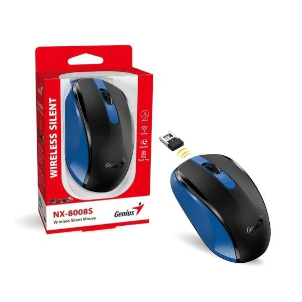 Mouse Genius NX-8008S wireless PC sau NB, wireless, 2.4GHz, optic, 1200 dpi, butoane/scroll 3/1, albastru_1