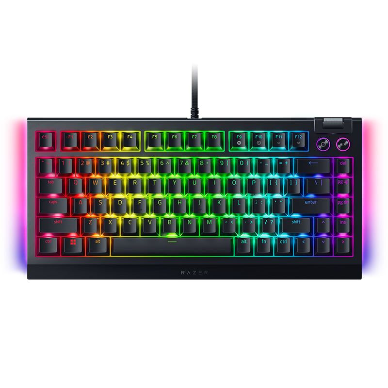 Tastatura mecanica gaming BlackWidow V4 75%, taste ABS, layout US, iluminare RGB, cu 6 butoane customizabile, suport pentru incheietura magnetic, negru_1