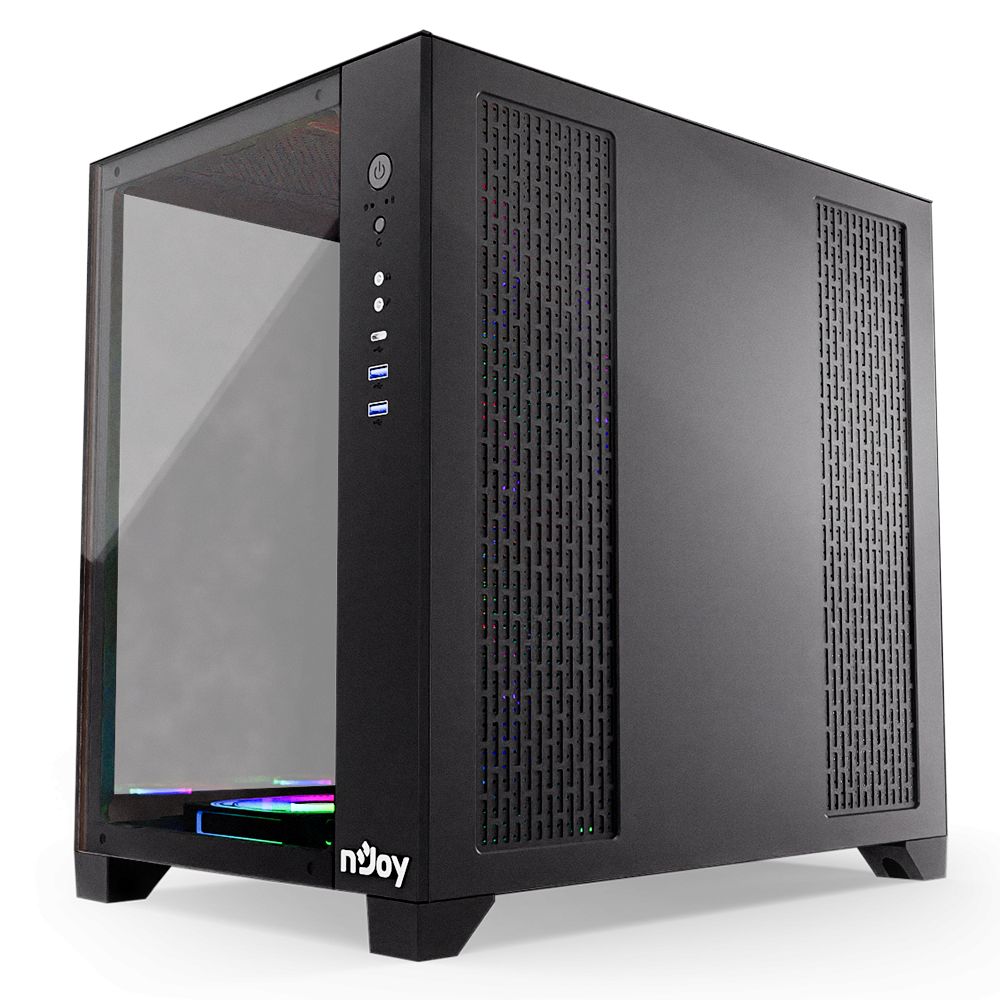 CARCASA NJOY PC AURA Mid Tower ATX, psu not included, Ventilatoare incluse 1x 120 mm spate, 3x 120 mm stanga, 3x 120 mm jos_4